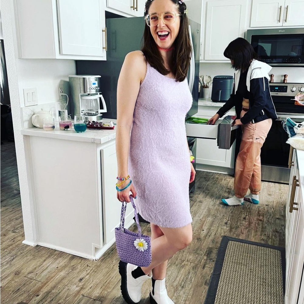 Fuzzy purple dress